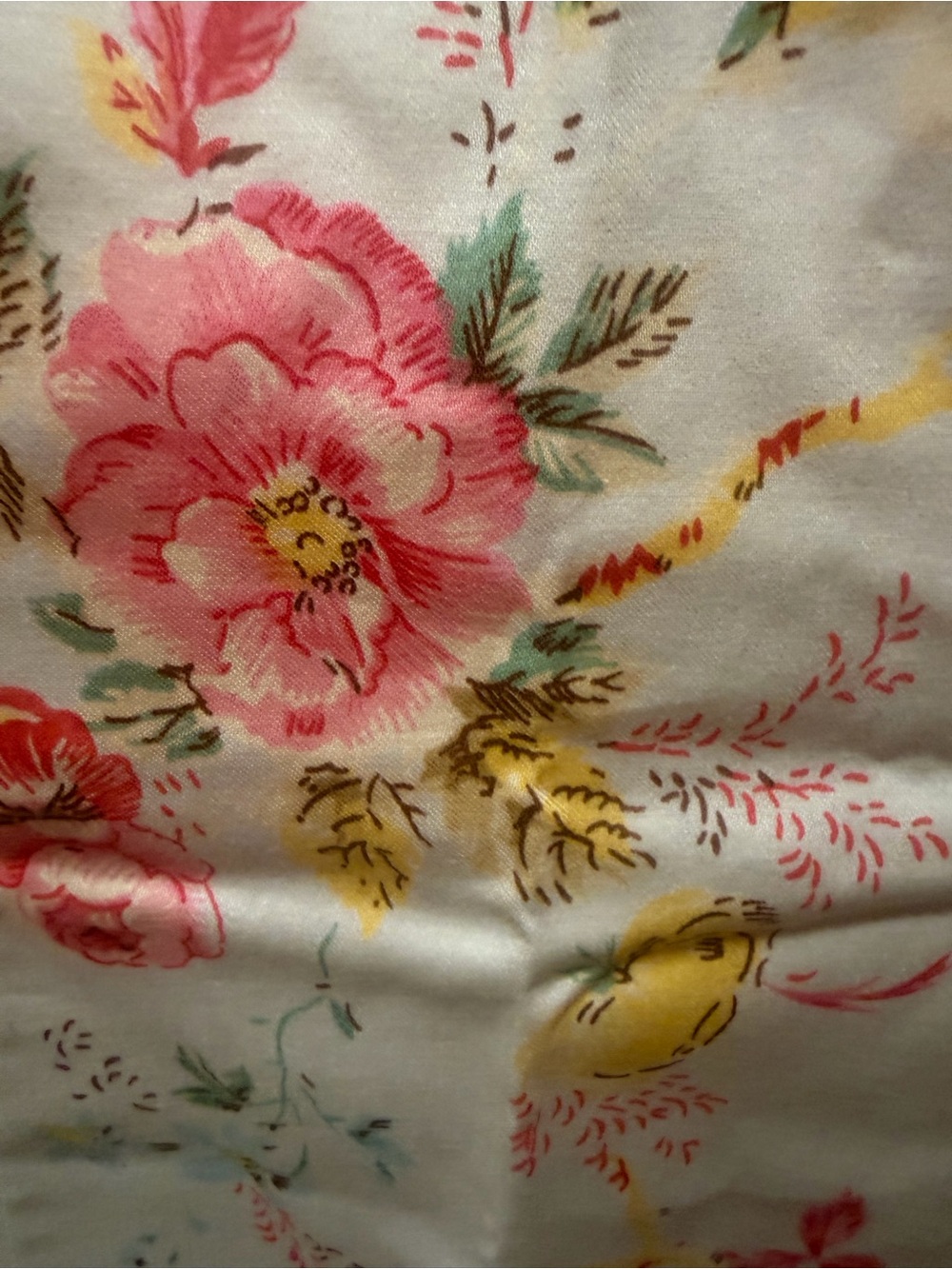 Pine Cone Hill Cream Sleeveless Floral Midi Dress with Pink & Yellow Blooms - Picture 4 of 8